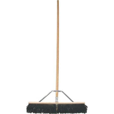 BIRDWELL Contractor Push Broom, 3 in L Trim, Polystyrene Bristle, Hardwood Handle 5027-4